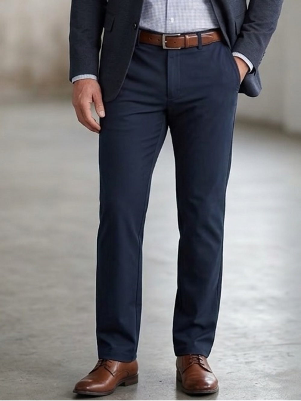 Haggar Cool 18 PRO Straight Fit Navy Blue Pants Size 36 x 30
